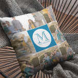 Coussin Arrière - plan modifiable couleur ronde photo<br><div class="desc">Monogram Photo coussin que vous pouvez ajouter 8 de vos propres photos et personnaliser avec votre initiale et votre nom qui sont mis dans le graphique blanc rond. De plus, vous pouvez modifier la couleur arrière - plan (cliquez sur le bouton personnaliser) de la section du milieu pour la mettre...</div>