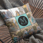 Coussin Arrière - plan modifiable couleur ronde photo<br><div class="desc">Monogram Photo coussin que vous pouvez ajouter 8 de vos propres photos et personnaliser avec votre initiale et votre nom qui sont mis dans le graphique rond noir. De plus, vous pouvez modifier la couleur arrière - plan (cliquez sur le bouton personnaliser) de la section du milieu pour la mettre...</div>