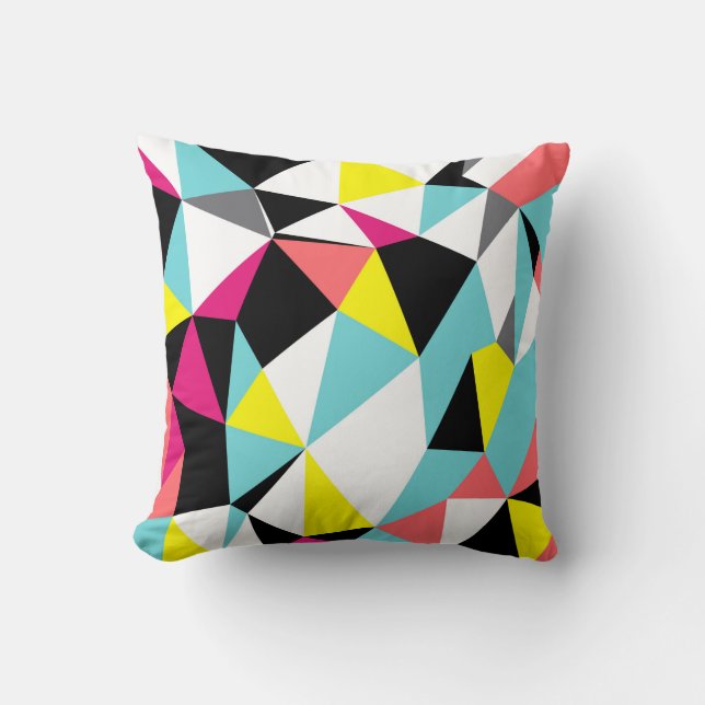 Coussin arrière - plan motif géométrique triangles Abstrai (Recto)