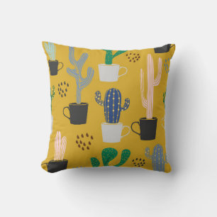 Coussin Arrière - plan motif sans couture Cactus. Col tiré