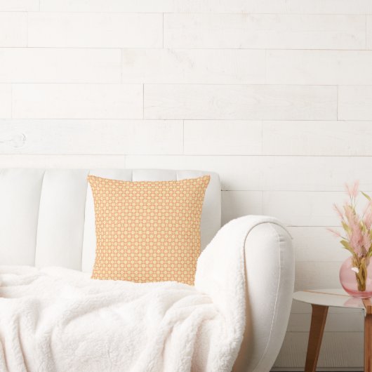 Coussin arrière - plan orange et blanc avec motif (Canapé)