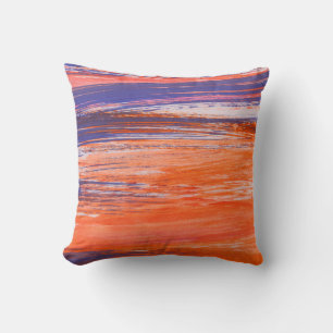 Coussin arrière - plan orange et bleu Abstrait de watercol