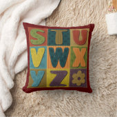 Coussin Arrière - plan Patchwork avec Motif Alphabet (Couverture)