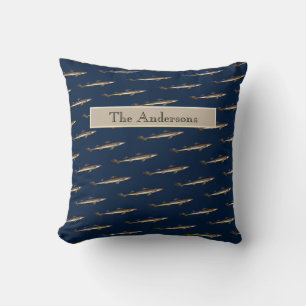 Coussin Arrière - plan personnalisé requin blanc Tan Sand
