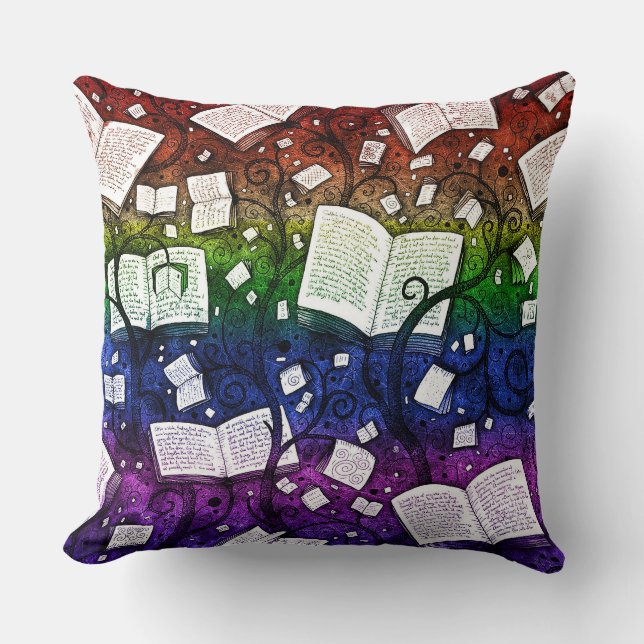 Coussin Arrière - plan Rainbow Books (Recto)