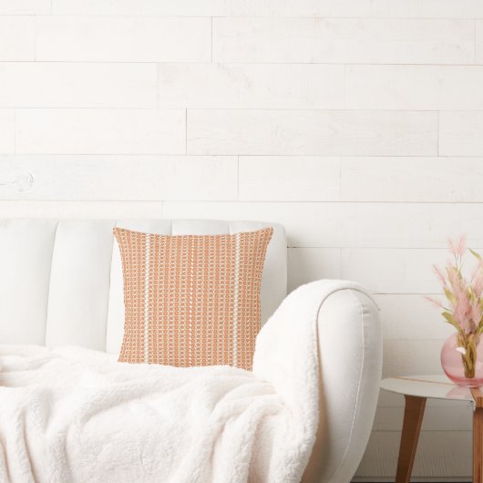 Coussin arrière - plan rayé orange et blanc avec petit (Canapé)