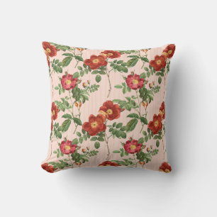 Coussin Arrière - plan Rose victorien en bande rose