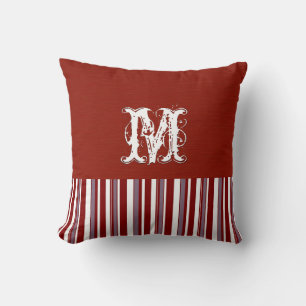 Coussin Arrière - plan rouge foncé clair. Bandes rétro Mon