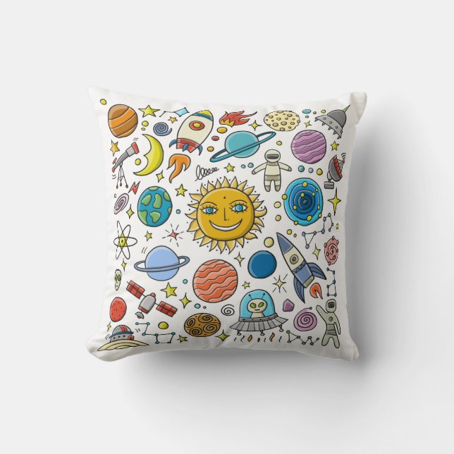 Coussin Arrière - plan spatial. Planètes du système solair (Recto)