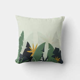 Coussin Arrière - plan tropical aux plantes de jungle. Dép
