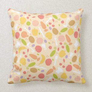 Coussin Arrière - plan végétarien de motif de cuisine