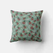 Coussin Arrière - plan vert de la forêt de Ladybugs (Verso)