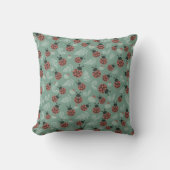 Coussin Arrière - plan vert de la forêt de Ladybugs (Recto)