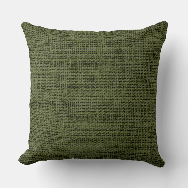 Coussin Arrière - plan vert de toile de toile de jute (Recto)