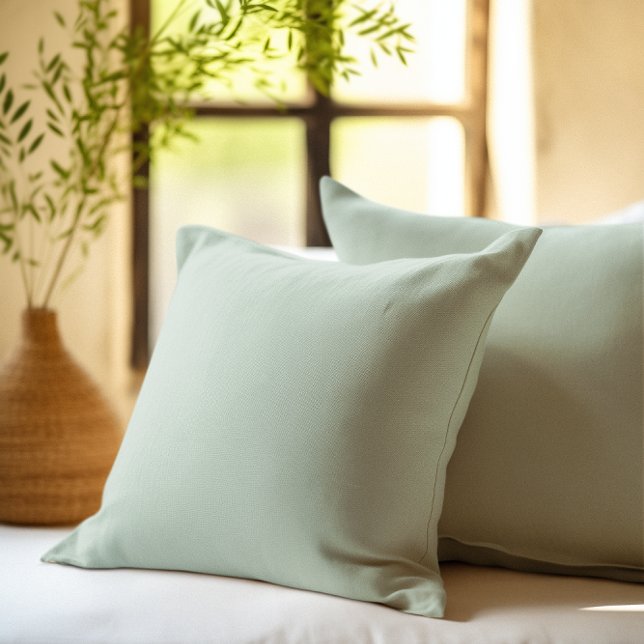 Coussin Arrière - plan vert sage personnalisé simple (Créateur téléchargé)