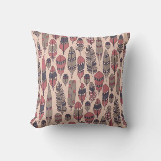 Coussin arrière - plan vintage avec plumes abstraites colo