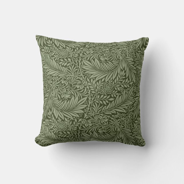 Coussin Arrière - plan Vintage Floral Feuille vert (Recto)