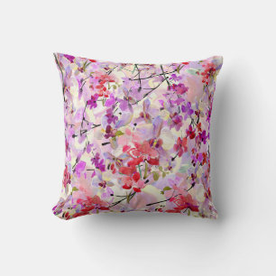 Coussin Arrière - plans d'aquarelle Orchidée-Sakura