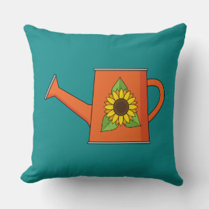 Coussin Arrosage orange avec tournesol