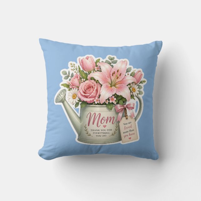 Coussin Arrosoir Fleur Maman (Recto)