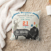 Coussin Arrow Boy Forest Nursery Babth Birth Stat Bear Dee (Couverture)