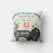 Coussin Arrow Boy Forest Nursery Babth Birth Stat Bear Dee (Recto)