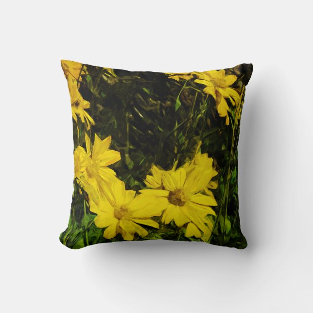 Coussin Arrowleaf Fleur sauvage Jaune Arrowley Abstrait (Recto)