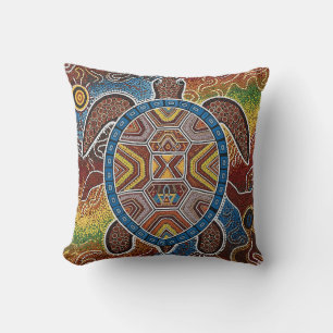 COUSSIN ART ABORIGÈNE DE TORTUE