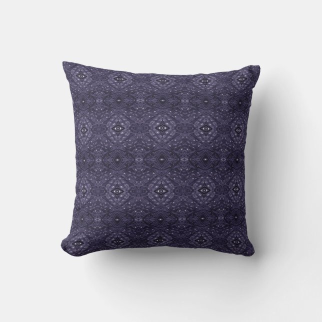 Coussin Art Abstrait à l'encre d'alcool Mauve Labyrinthe (Recto)