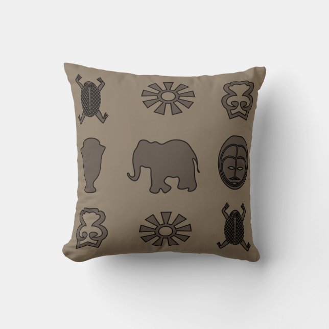 Coussin Art abstrait africain contemporain (Recto)