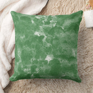 Coussin Art abstrait aquarelle de la forêt émeraude