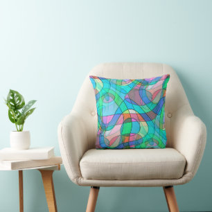 Coussin Art Abstrait - Boucles caillouteuses Motif sans co