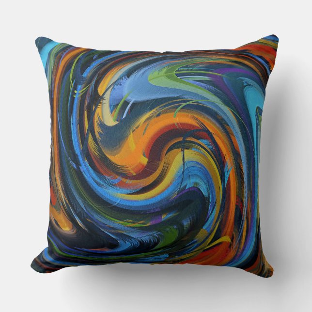 Coussin Art Abstrait coloré (Recto)