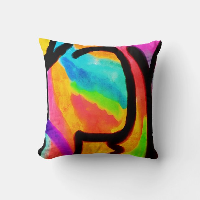 Coussin Art Abstrait coloré (Recto)