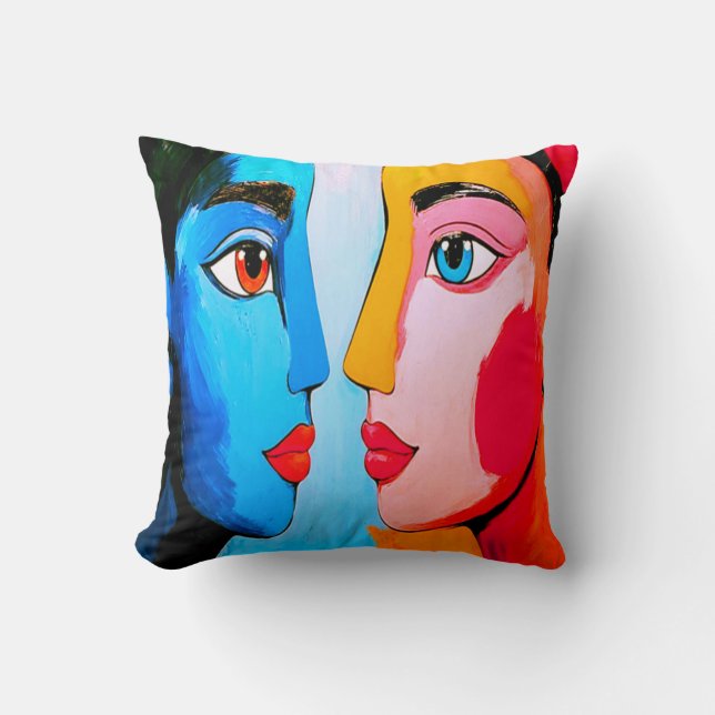 Coussin Art abstrait coloré art moderne (Recto)