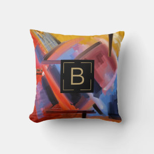 Coussin Art Abstrait coloré Formes modernes Typographie