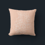 Coussin Art Abstrait contemporain en Pastel Peach<br><div class="desc">Illustration contemporaine d'art moderne avec trait abstrait en blanc sur un arrière - plan de pêche.</div>