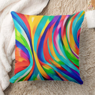 Coussin Art Abstrait de couleur vive