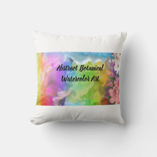 Coussin Art abstrait de peinture à l'aquarelle botanique