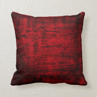 Coussin Art abstrait de peinture rouge grunge