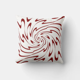 Coussin Art Abstrait des vagues rouges rétro