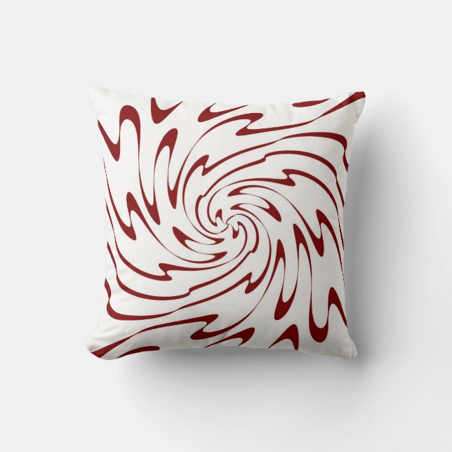 Coussin Art Abstrait des vagues rouges rétro (Recto)