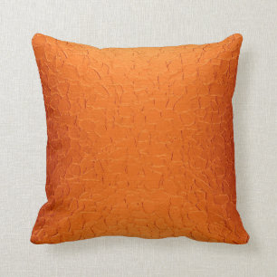 Coussin Art abstrait en métal orange