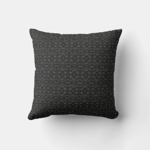 Coussin Art abstrait en noir et blanc à la gouache spectro