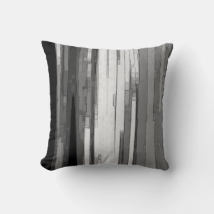 Coussin Art abstrait en nuances de gris B&N