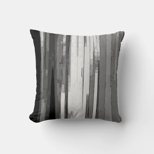 Coussin Art abstrait en nuances de gris B&N  (Recto)