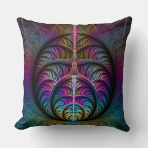 Coussin Art abstrait fractal coloré et psychédélique