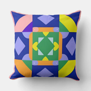 Coussin Art abstrait géométrique coloré