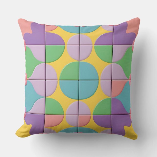 Coussin Art abstrait géométrique coloré (Recto)