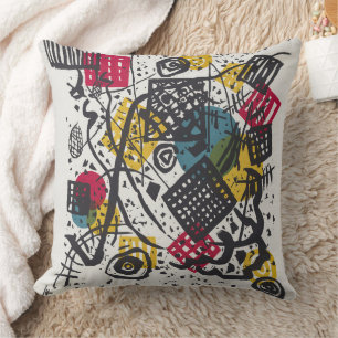 Coussin Art abstrait géométrique coloré de Kandinsky Bauha